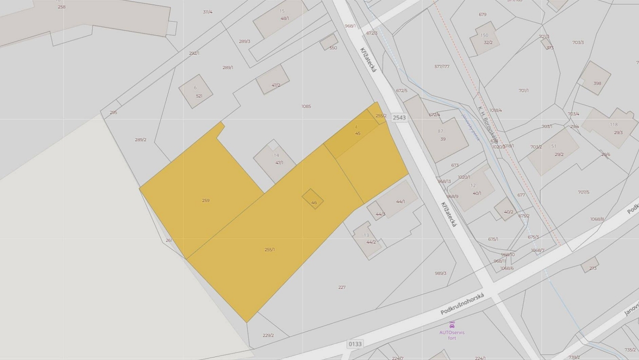 Prodej pozemku bydlení pozemek 4368 m², Křížatecká, Litvínov-Janov