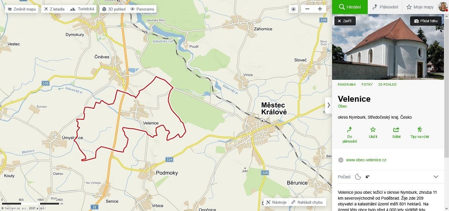 Prodej pozemku bydlení pozemek 1178 m², Velenice